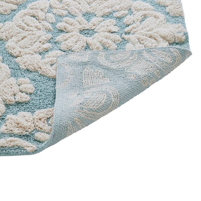 Better Trends Medallion Collection 100% Cotton 3-Pc Set Bathroom Rugs-Soft & Super Absorbent, Non-Skid Latex, Machine Washable