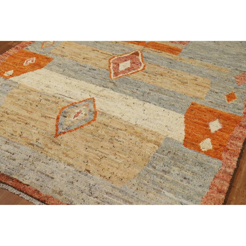 Tribal Moroccan Area Rug Handmade Multi-Color Wool Carpet - 6'0" x 7'9"