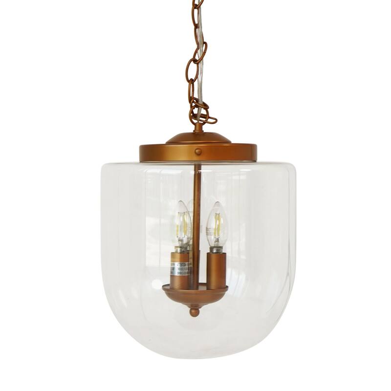 Pendant Lamp - Coarse Gold and Clear Glass