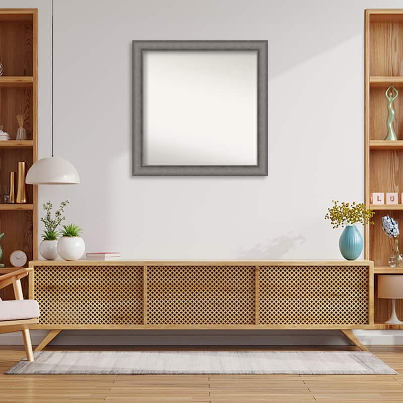 Burnished Concrete Non-Beveled Wood Framed Wall Mirror - Burnished Concrete
