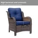 preview thumbnail 32 of 50, 4 Piece Outdoor High Back Wicker Patio Conversation Furniture Sets