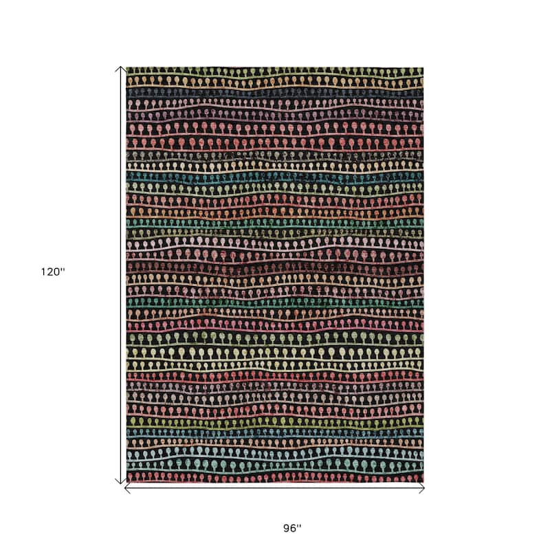 HomeRoots Striped Transitional Rectangle Outdoor Rug