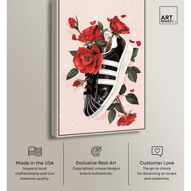 Sporty Sneaker Flowers Canvas by Art Remedy