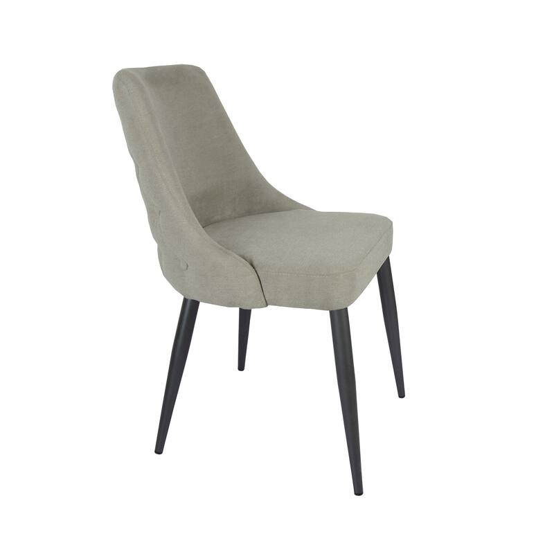 Dani Light Grey Upholstered Tufted Dining Chairs (Set of 2)