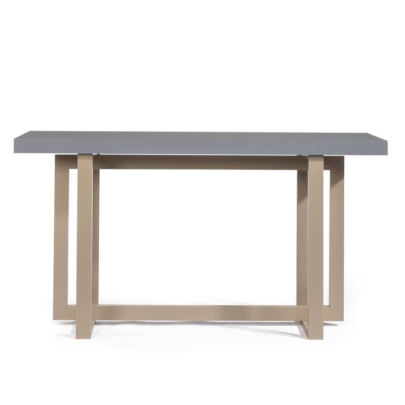 Modern Grey Entryway Console Table with Solid Pine Wood Frame Ideal for Living Room or Bedroom - 59” x 15.7” x 31.7”