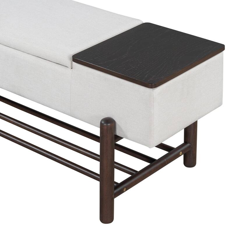 47.24 inches Upholstered Storage Bench Entryway Bench with Hidden Compartment