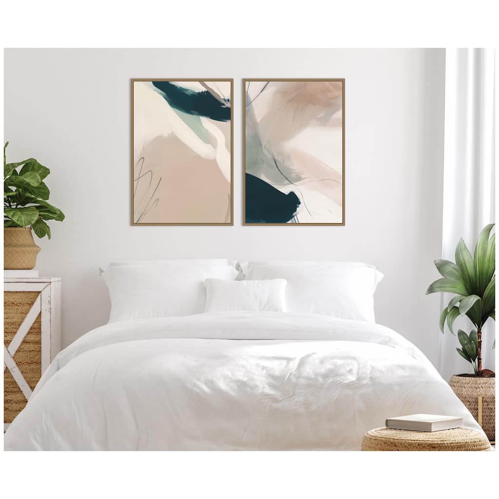 Kate and Laurel Marks No. 1 & No. 2 2 Piece Framed Canvas Wall Art Set by Amy Lighthall