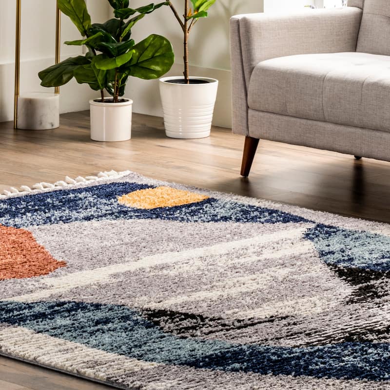 Nuloom Hilary Shaggy Abstract Tassel Area Rug