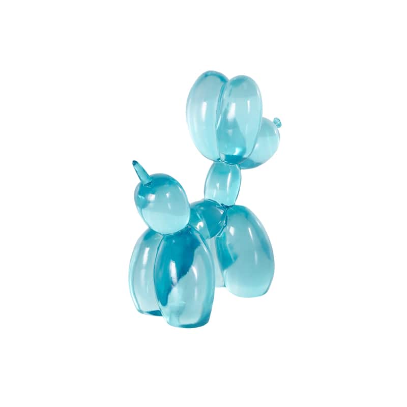 Resin Dog Tinted Balloon Sculpture - Light Blue, Green or Pink - Roche River Decor