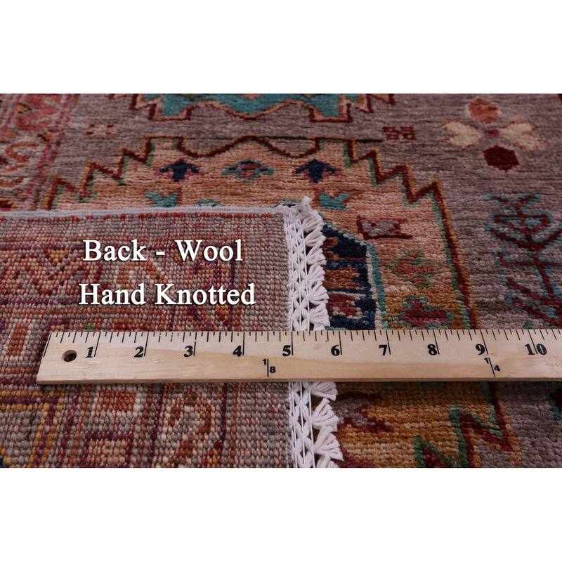Golden Nile Turkmen Ersari Handmade Wool Rug - 8' 1" X 9' 6"