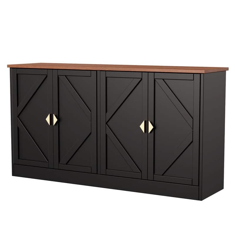 Modern Storage Cabinet Buffet with Line Design