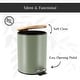 preview thumbnail 76 of 79, Stylish Trash Can with Bamboo Lid and Pedal, 2.5L Capacity - 9.2" H x 8" L x 8" W
