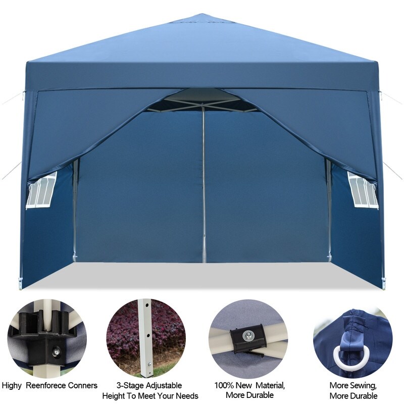 3 x 3m Two hotsell Doors & Two Windows Practical Waterproof Right-Angle Folding Tent Blue