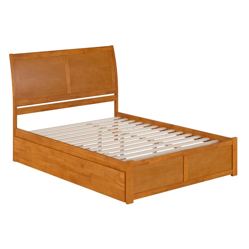Portland Platform Bed with Footboard and Twin XL Trundle