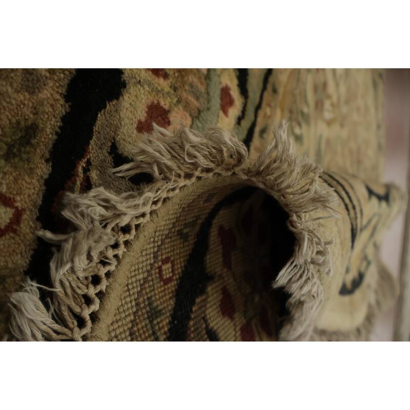 Hand Knotted Oriental 100% Wool Carpet Traditional All-Over Beige & Ivories Agra Area Rug - 5' 10'' X 5' 11''