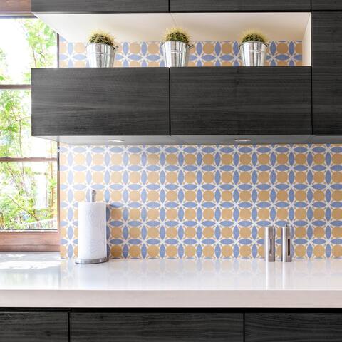 Merola Tile Revival Leaf Mini 4x4-inch Ceramic Floor and Wall Tile - CASE