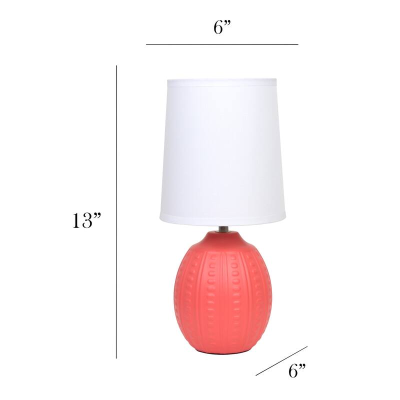 Mini Oval Table Lamp with Tapered Shade - 12.5" - Orange