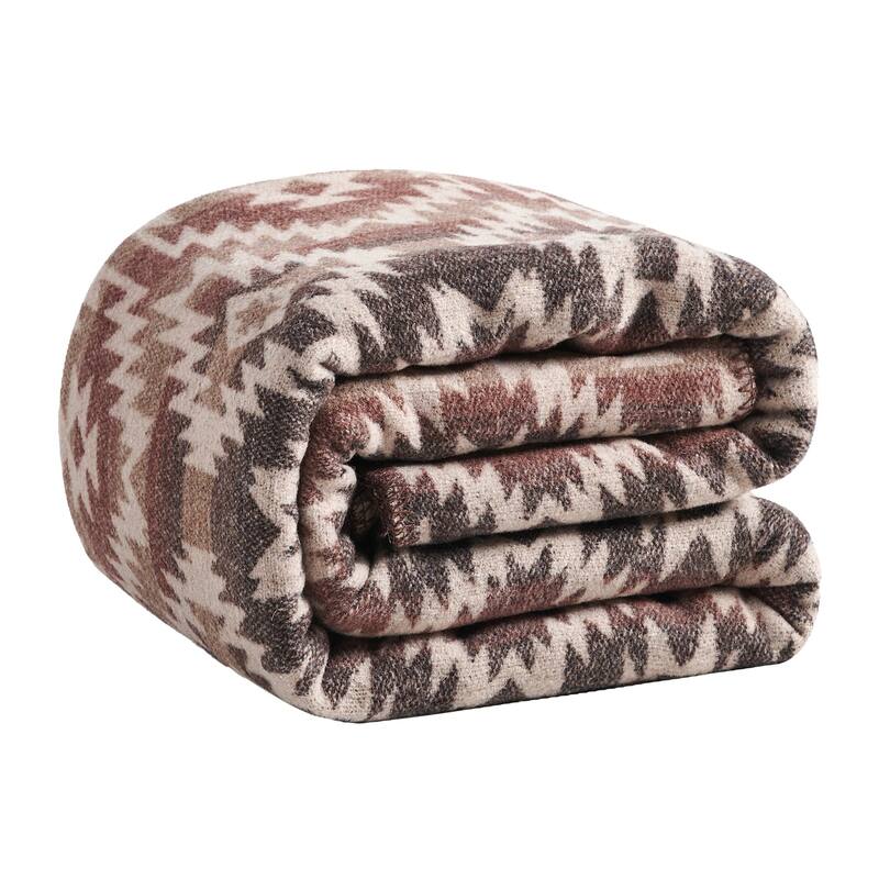 Paseo Road by HiEnd Accents Mesa Wool Blend Southwestern Aztec Blanket Set, 3PC