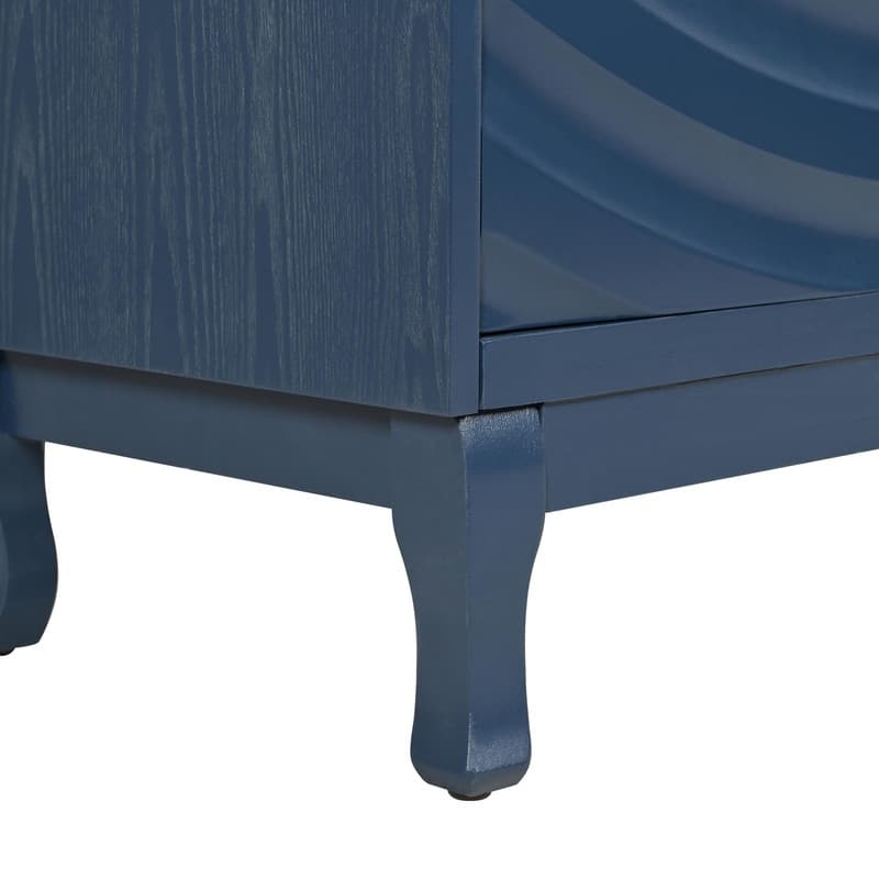 Elegant 59.84" Sideboard with Wavy Pattern Doors and 4-Door for Stylish Home Storage Solutions