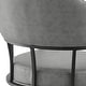 preview thumbnail 10 of 12, Tibet Gray Faux Leather and Black Iron Swivel Tilt Rolling Dining Chair