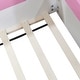 preview thumbnail 32 of 48, Upholstered Floor Bed Fence Bed Slat Platform Bed with Fence and Second Level Ladder, Anti-collision Frame for Kids Toddler