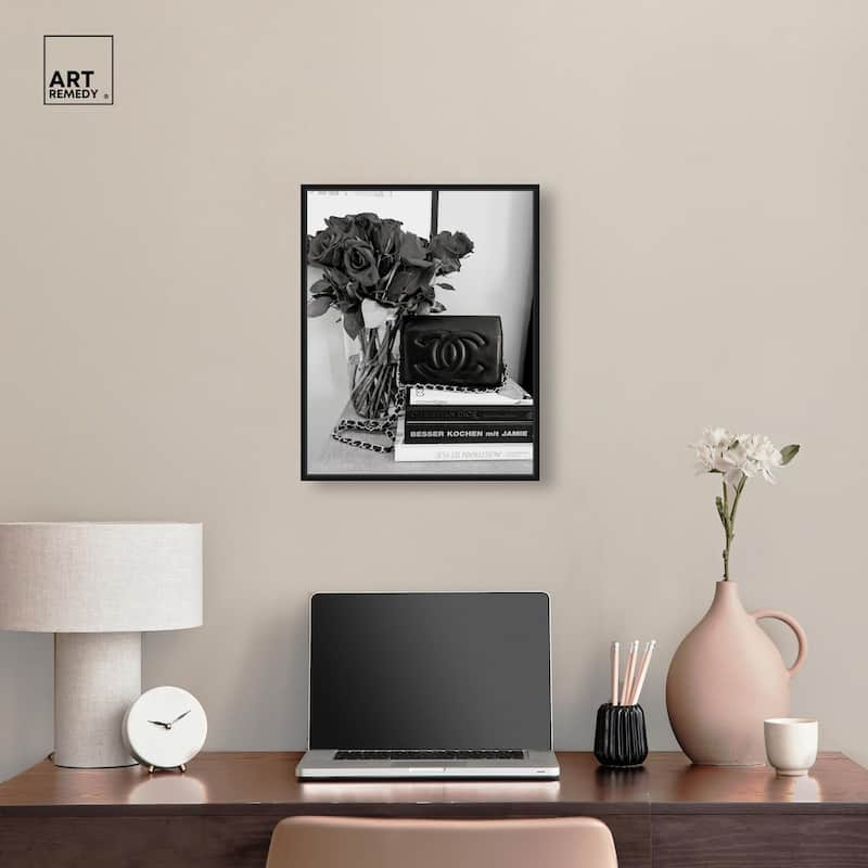 Classic Bag and Roses Canvas by Art Remedy