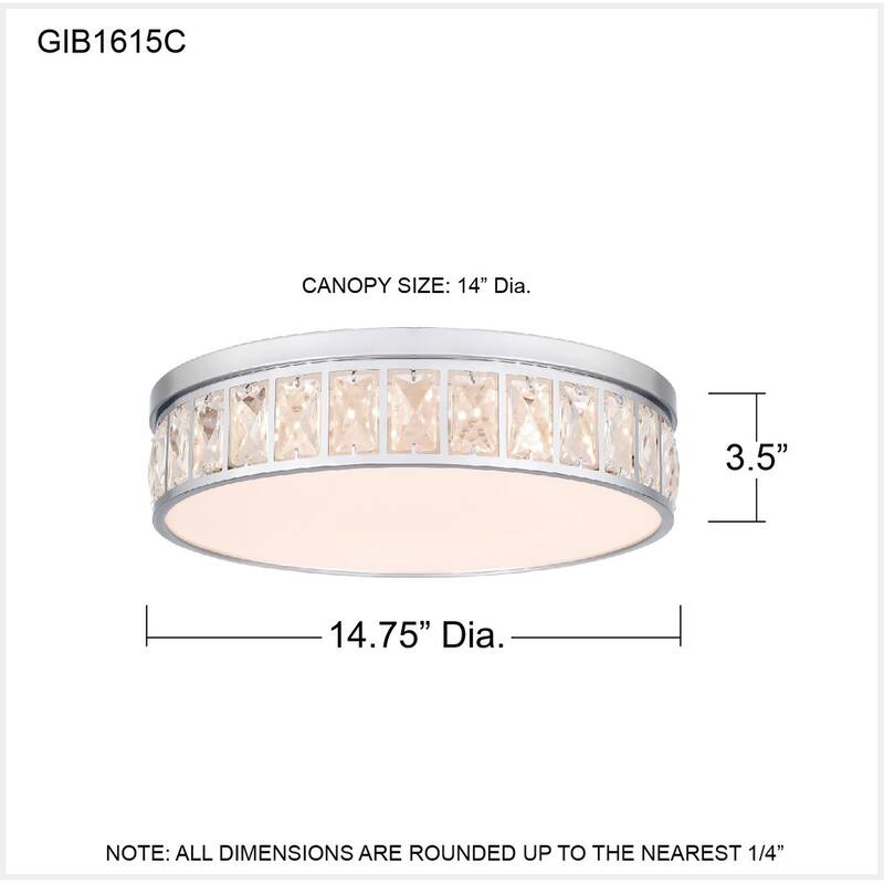 Gibson Integrated LED Polished Chrome Flush Mount Light