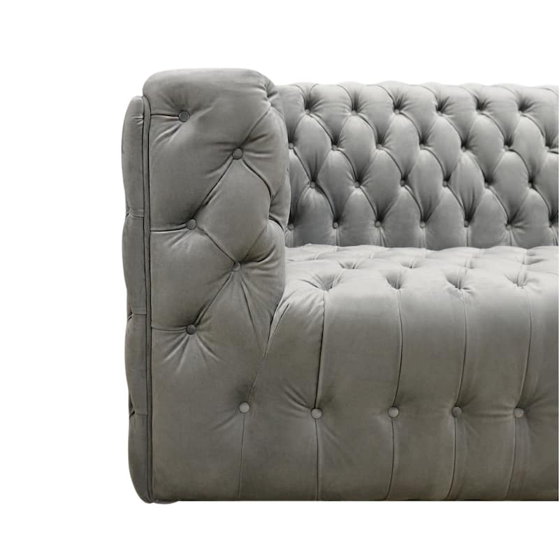 Pasargad Home Vicenza Velvet Tufted Sofa - L89.37"XD36.22"XH30"