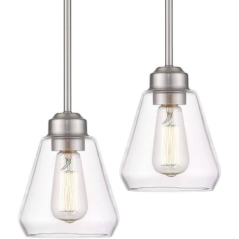 Modern dining pendant light set Brushed Nickel