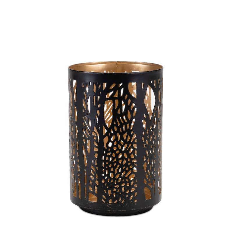 Forest Trees Punched Metal Candle Holder (Set of 2)