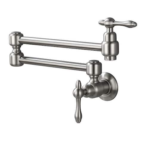 Pot Filler Faucet Commercial Wall Mount Kitchen Sink Faucet Modern Folding Stretchable Double Joint With Single Hole Two Handles