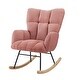 preview thumbnail 6 of 51, Teddy Fabric Tufted Glider Rocking Chair with Metal Frame