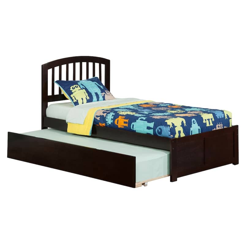 Nordic Haven Platform Bed with Trundle - Twin Size, Modern Design, Space Saving