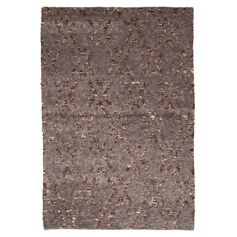 ECARPETGALLERY Braid weave Sienna Dark Grey Wool Rug - 5'3 x 7'6