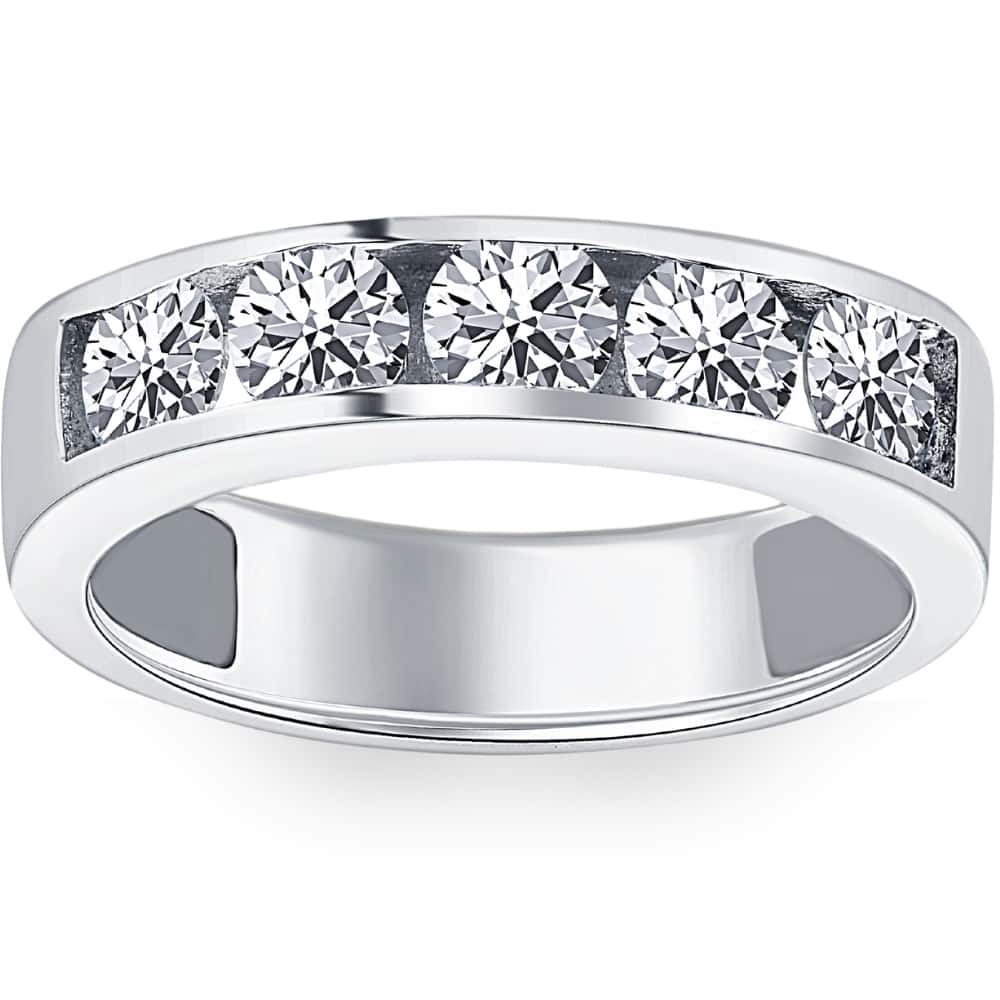 Bliss Diamond 1 1/4ct Diamond Wedding Ring Channel Set Mens Ring 14k Gold