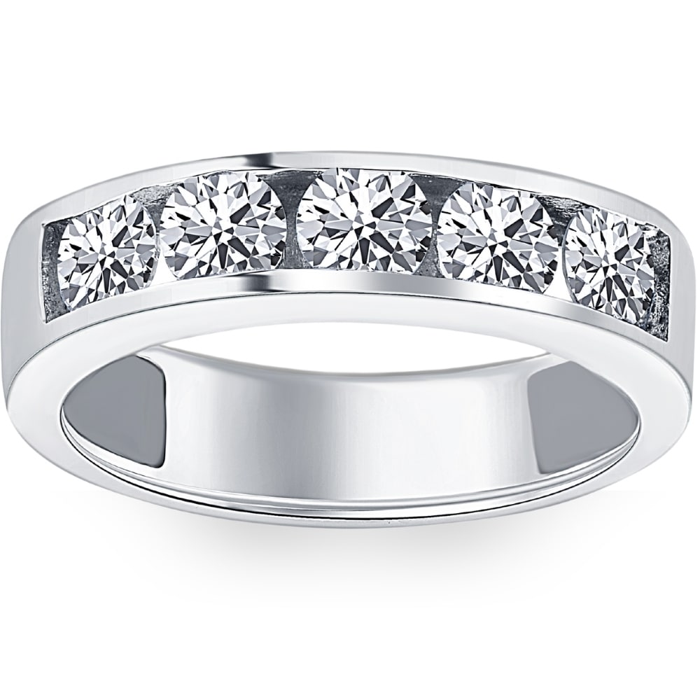 Bliss Diamond 1 1/4ct Diamond Wedding Ring Channel Set Mens Ring 14k Gold