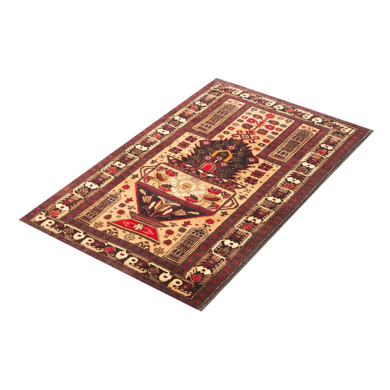 ECARPETGALLERY Hand-knotted Teimani Beige Wool Rug - 3'1 x 4'9