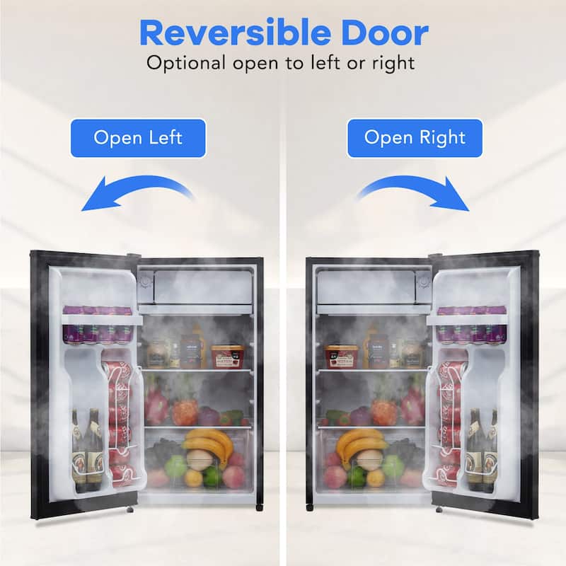 3.2 Cu.Ft Compact Refrigerator with Freezer, Single Door Mini Fridge