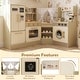 preview thumbnail 9 of 8, Gymax Kids Corner Play Kitchen w/Faucet Dishwasher Stoves Coffee