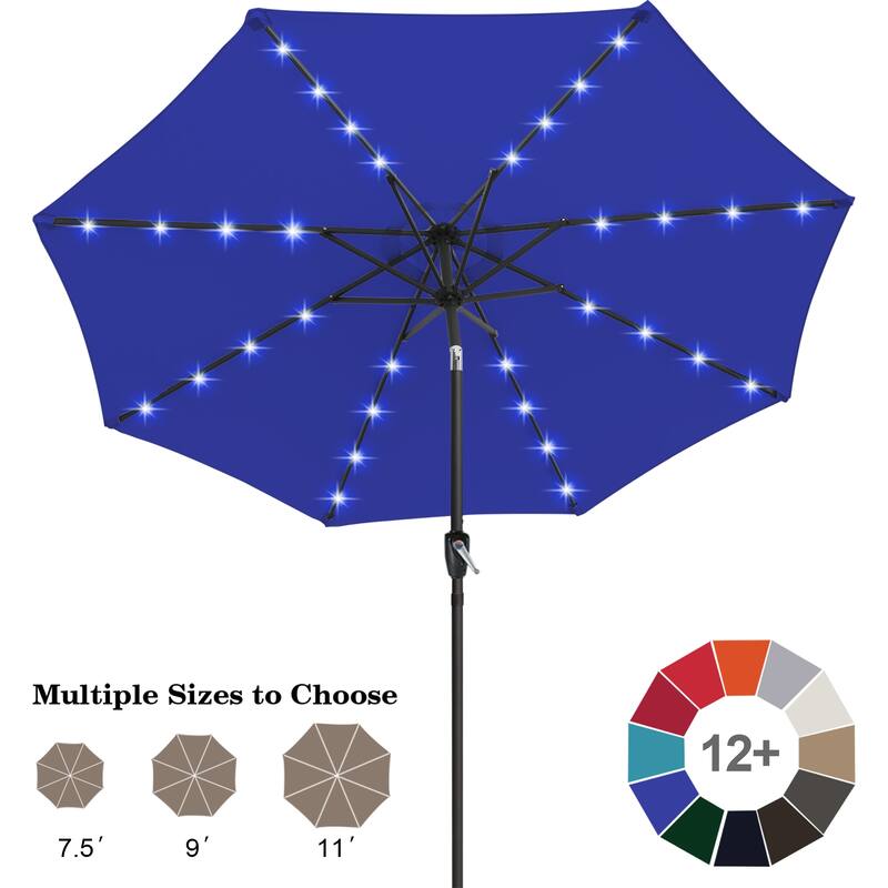 ABCCANOPY 10.5FT Outdoor Patio Solar Umbrella with 32LED Lights
