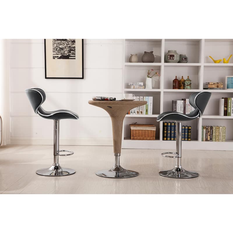 Bistro Counter Barstool Gray Dining Chair Reception Chair (Set of 2)