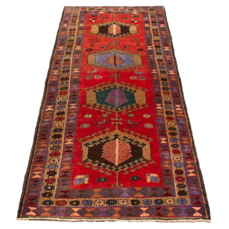 ECARPETGALLERY Hand-knotted Konya Anatolian Red Wool Rug - 3'6 x 10'2