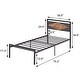 preview thumbnail 8 of 6, VECELO Metal and wood Platform Kids Bed Frame,Twin Size Bed Set of 2