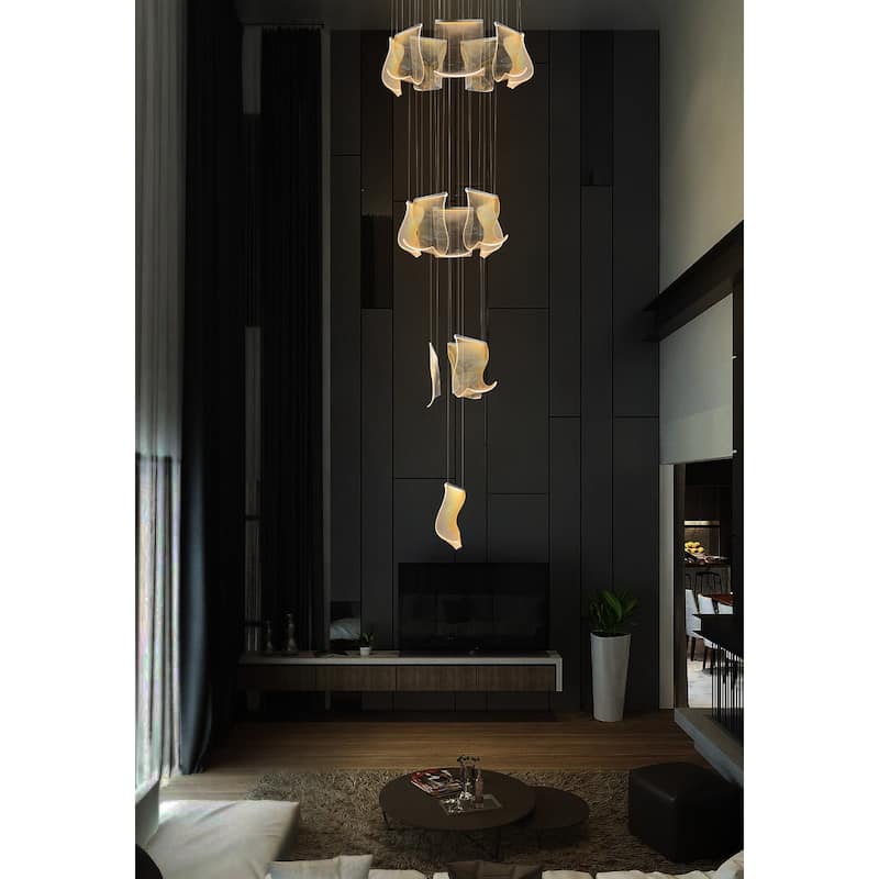 Luxury Acrylic Chandelier 31.5" Wide 16 lights LED Multi Light