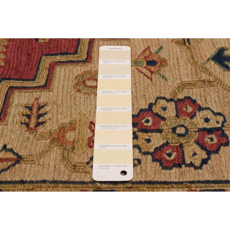 ECARPETGALLERY Flat-Weave Lahor Finest Beige Wool Tapestry Kilim - 6'0 x 8'4