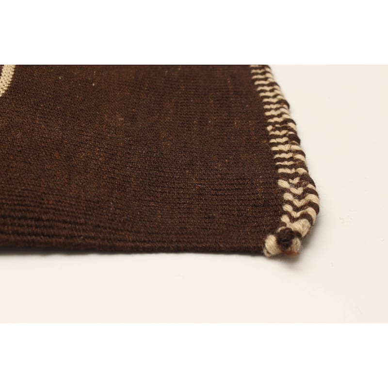 ECARPETGALLERY Flat-Weave Ankara FW Brown Wool Kilim - 5'2 x 16'5