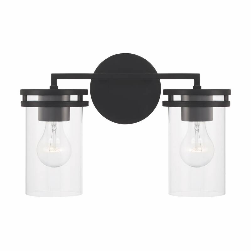 Fuller 2-light Bath/ Vanity Fixture w/ Clear Glass