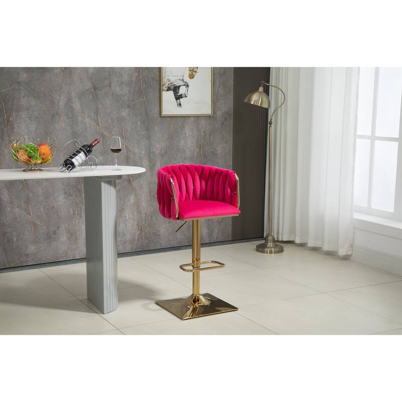 Set of 2 Vintage Bar Stools with Back and Footrest