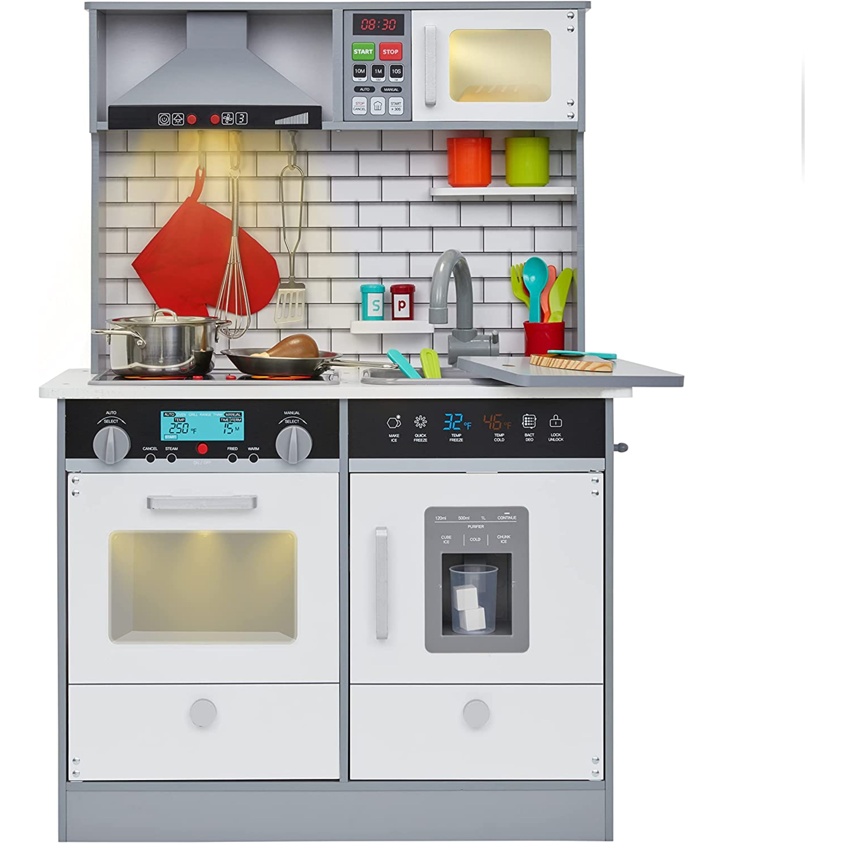 Lil Jumbl Gray Wooden Kids Kitchen Playset Small Kids Play Kitchen Set On Sale Bed Bath Beyond 37212268