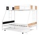 preview thumbnail 7 of 7, Modern Twin over Full Bunk Bed with Wooden Decoration and Safety Guardrail and Convenient Trundle